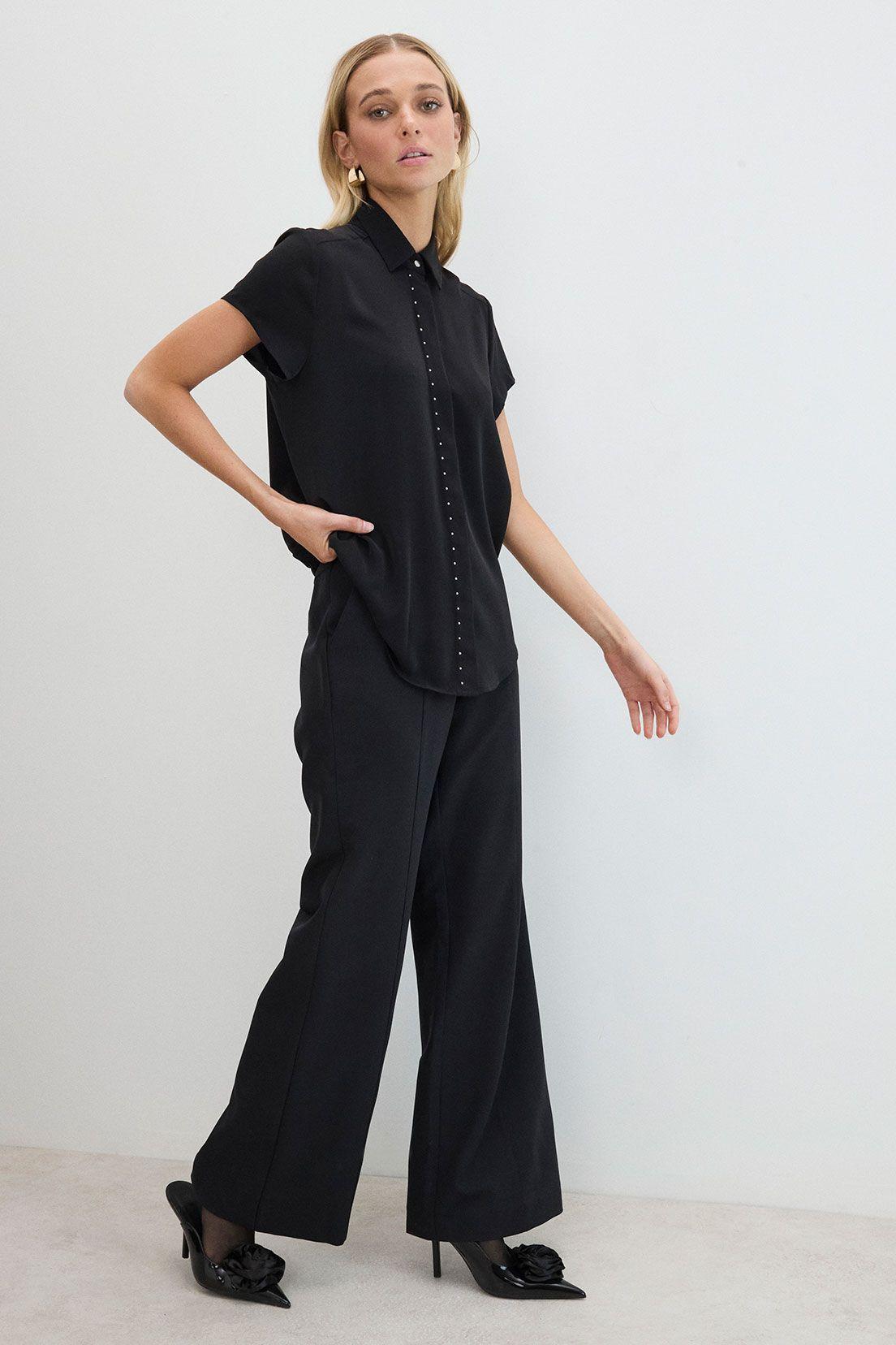 Blusas Manga Corta Negro Ash 14007125070102-3