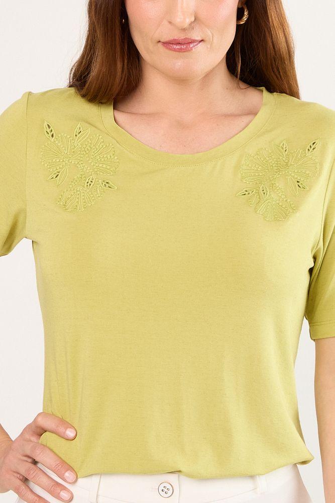 Polera Manga Corta Verde Ma Griffe 14202225009137-3