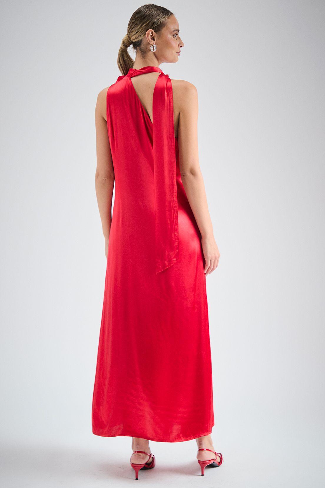 Vestido Liso Largo Rojo iO 13420224056103-4