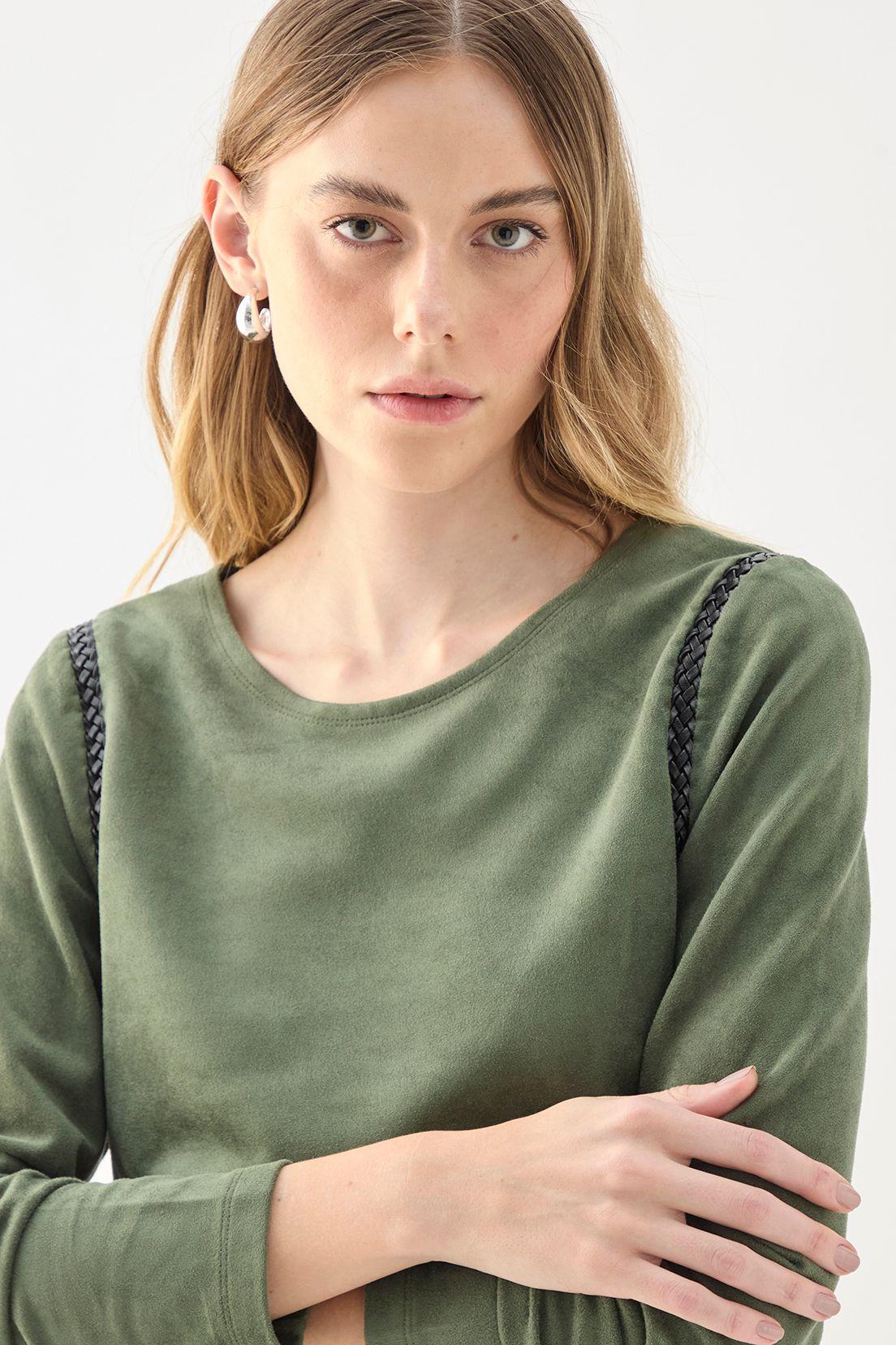 Polera Manga Larga Lisa verde musgo 14207125056107-1