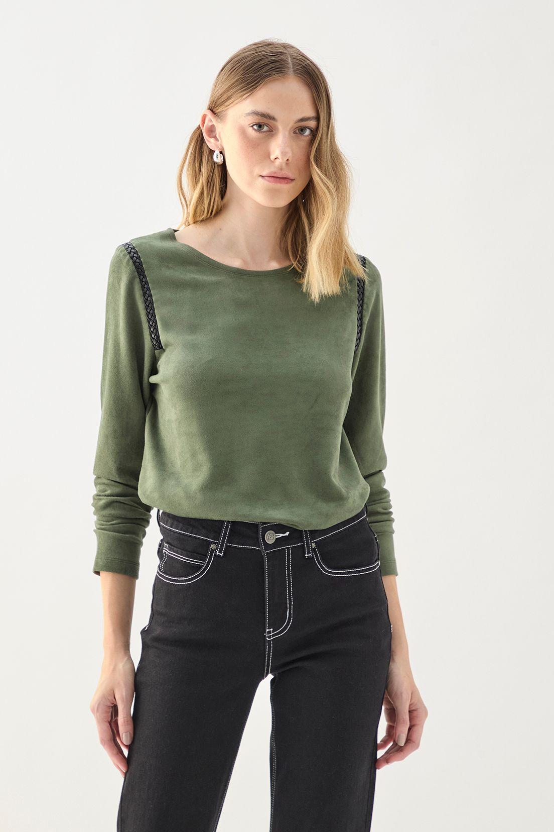 Polera Manga Larga Lisa verde musgo 14207125056107-0