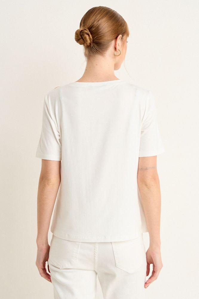 Polera Manga Corta Blanco Ma Griffe 14602225055101-2