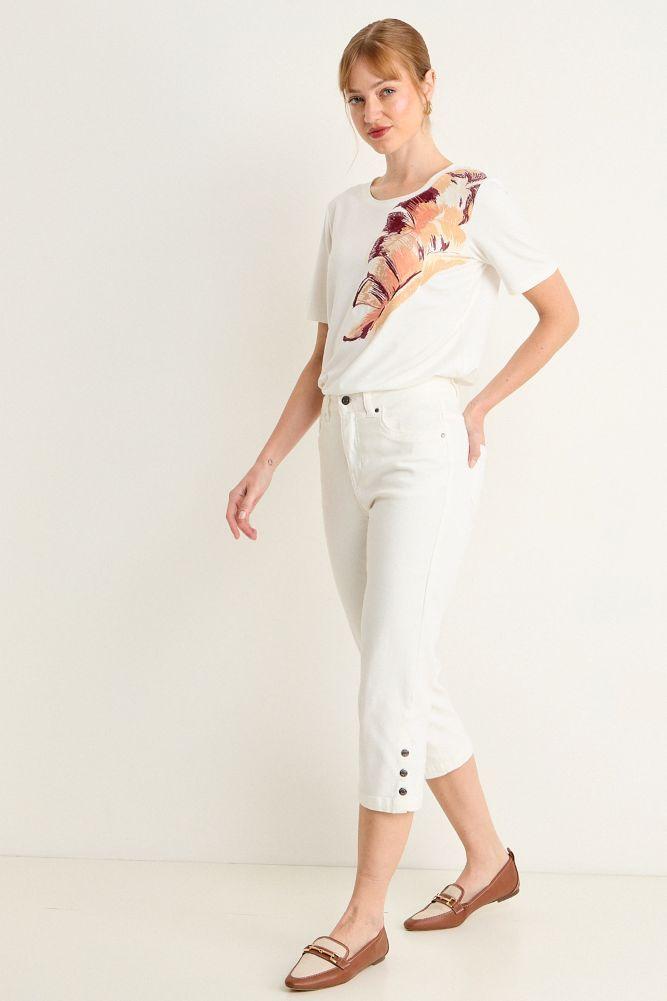 Polera Manga Corta Blanco Ma Griffe 14602225055101-3