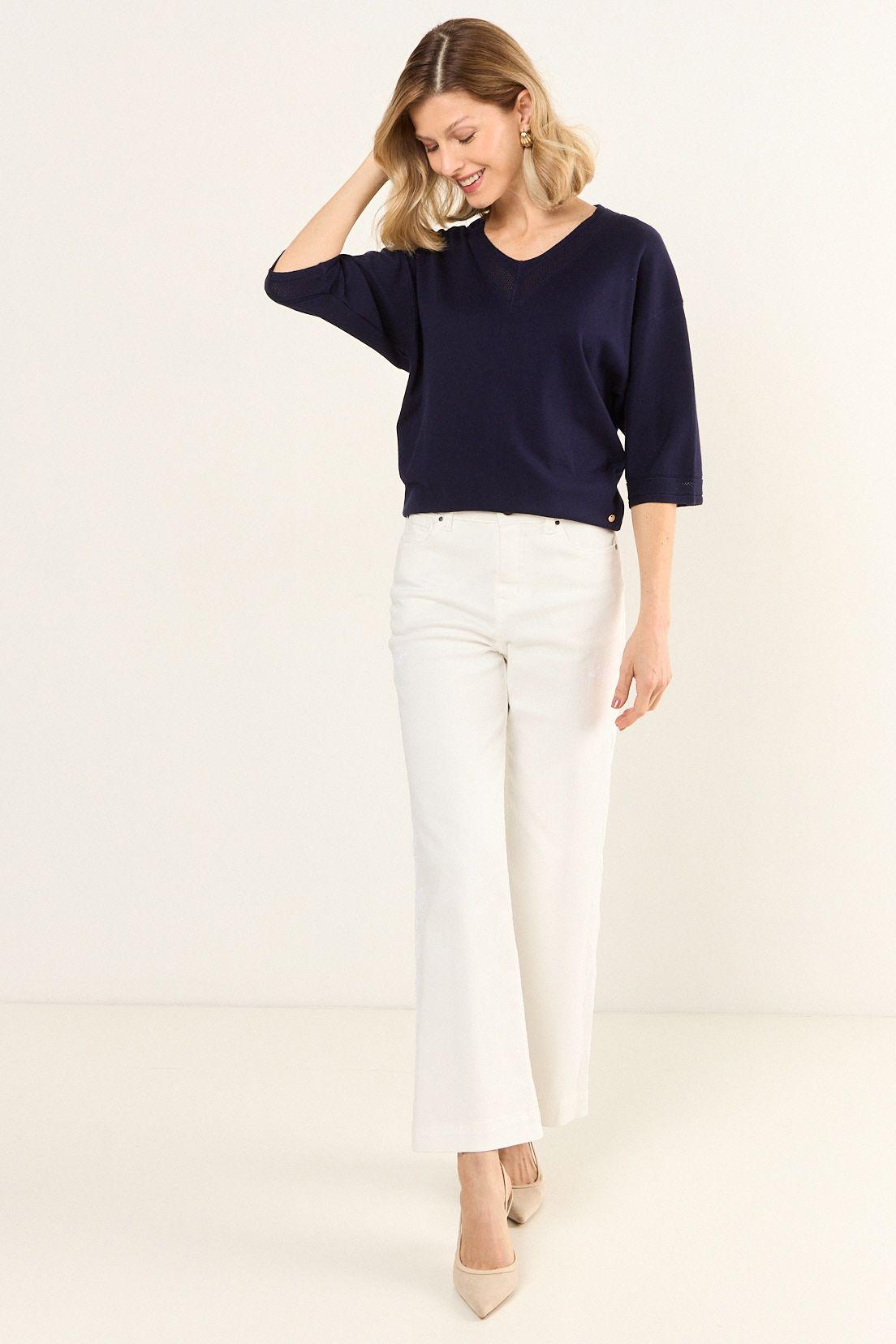 Polera Tejida Lurex Azul Ma Griffe 18202126050104-4