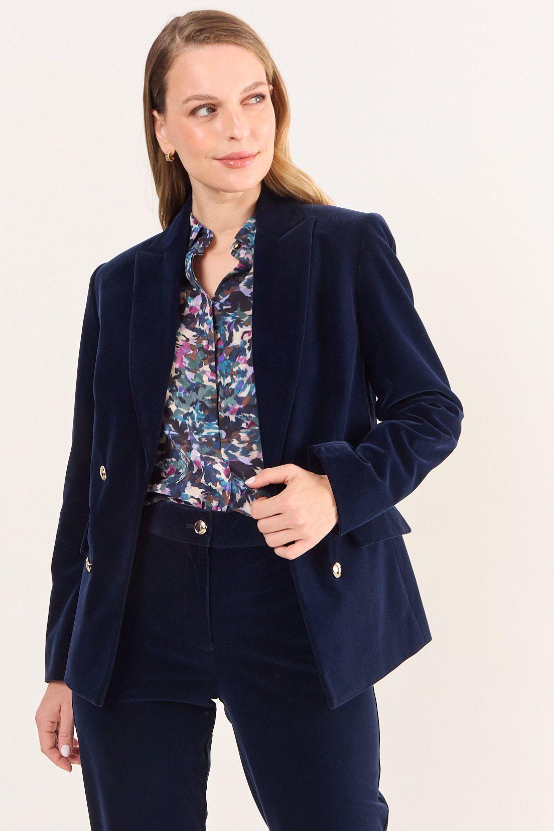 Blazer Terciopelo Azul Ma Griffe 16002126056104-0
