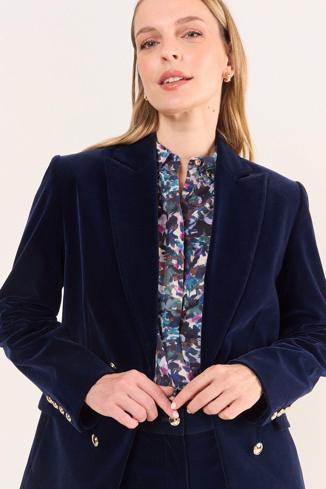 Blazer Terciopelo Azul Ma Griffe 16002126056104-1