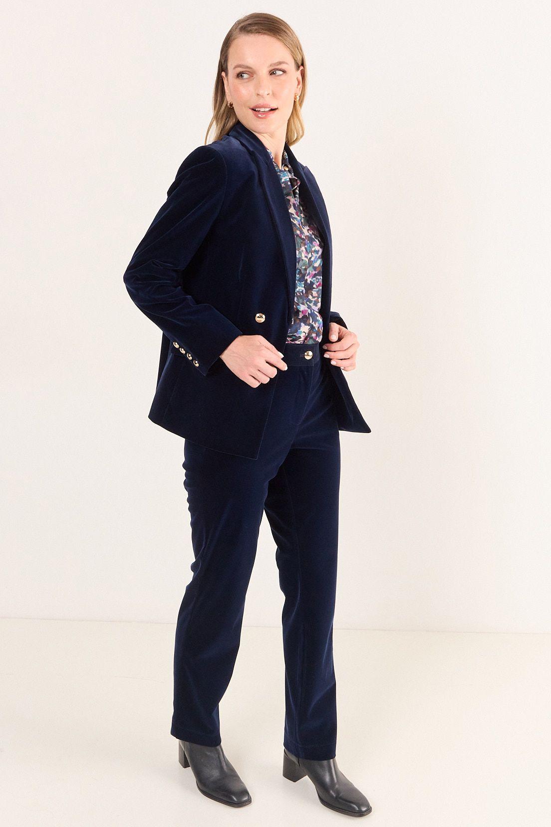 Blazer Terciopelo Azul Ma Griffe 16002126056104-2