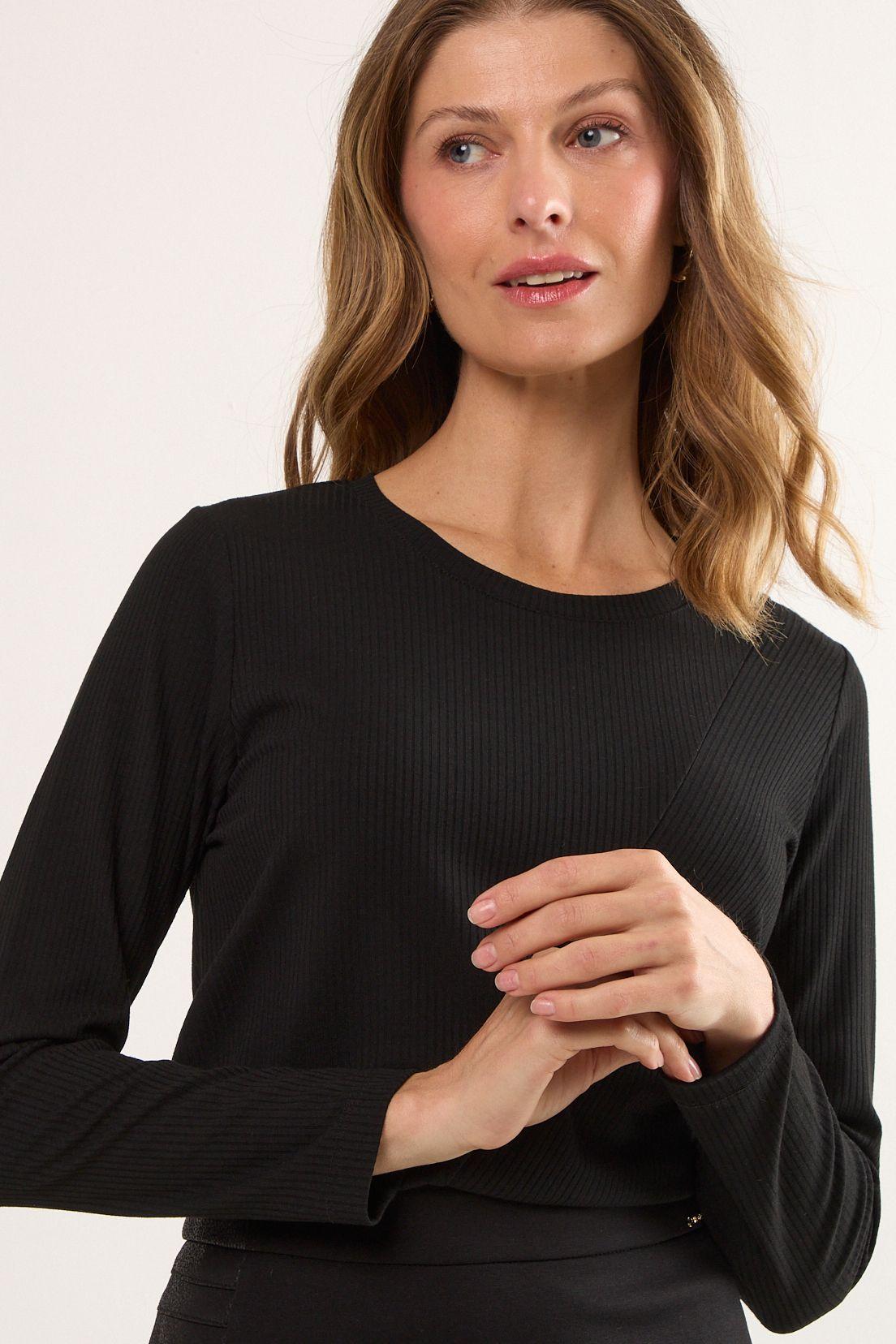 Polera Manga Larga Negro Ma Griffe 14202225001102-1