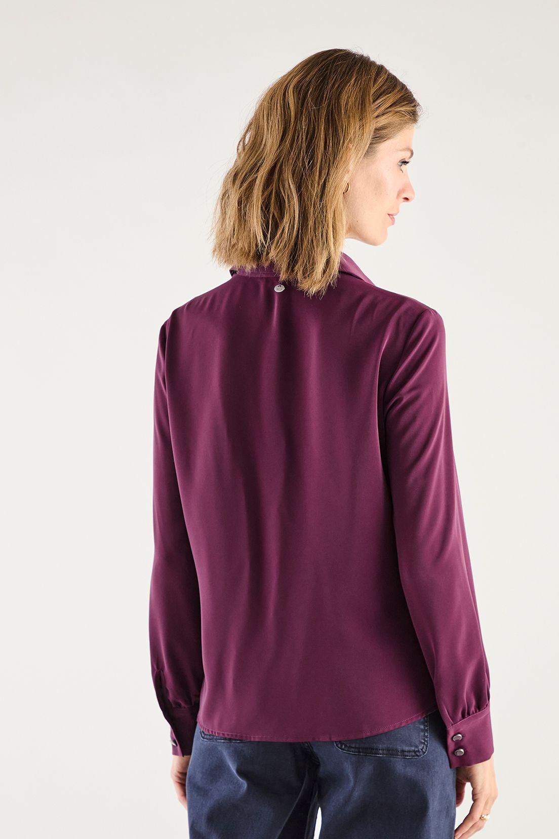 Blusa Camisera Con Plizados Burdeo 14002125055112-3