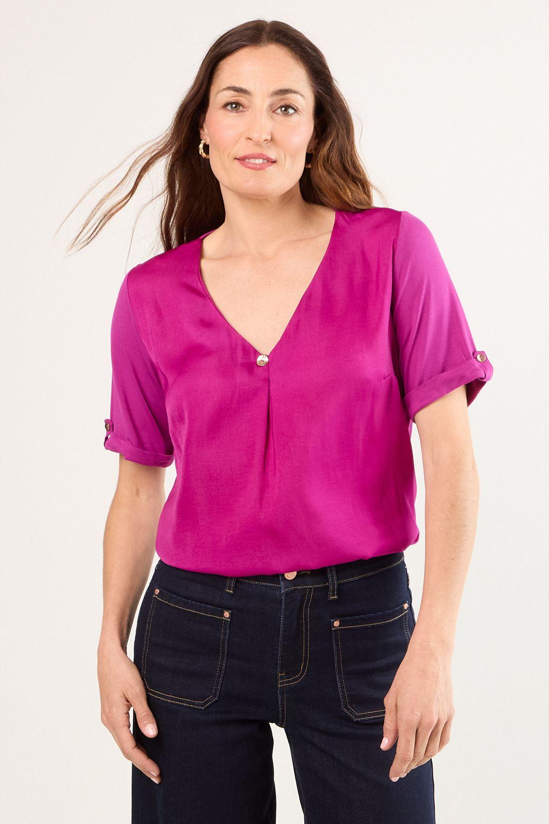 Polera Manga Corta Violeta Ma Griffe 14202225055641-0