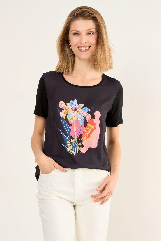 Polera Estampada Negro Ma Griffe 14604225030102-0