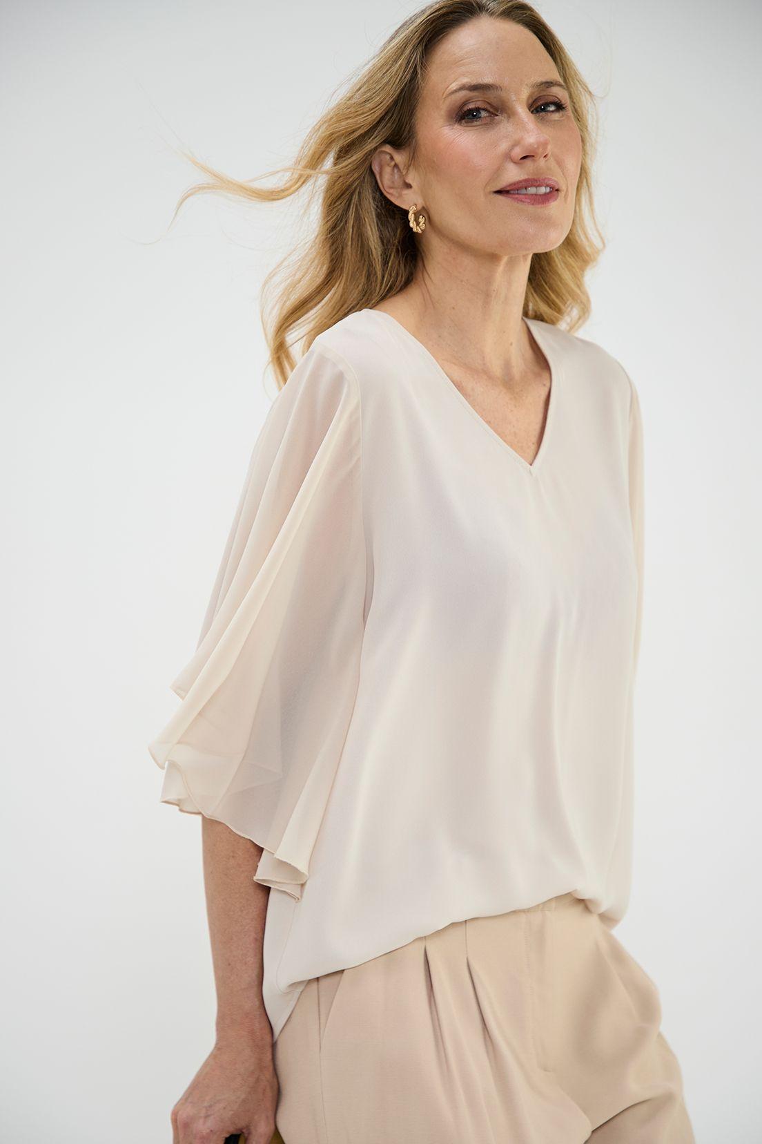 Blusa Tipo Capa Beige Ma Griffe 14002224067106-3
