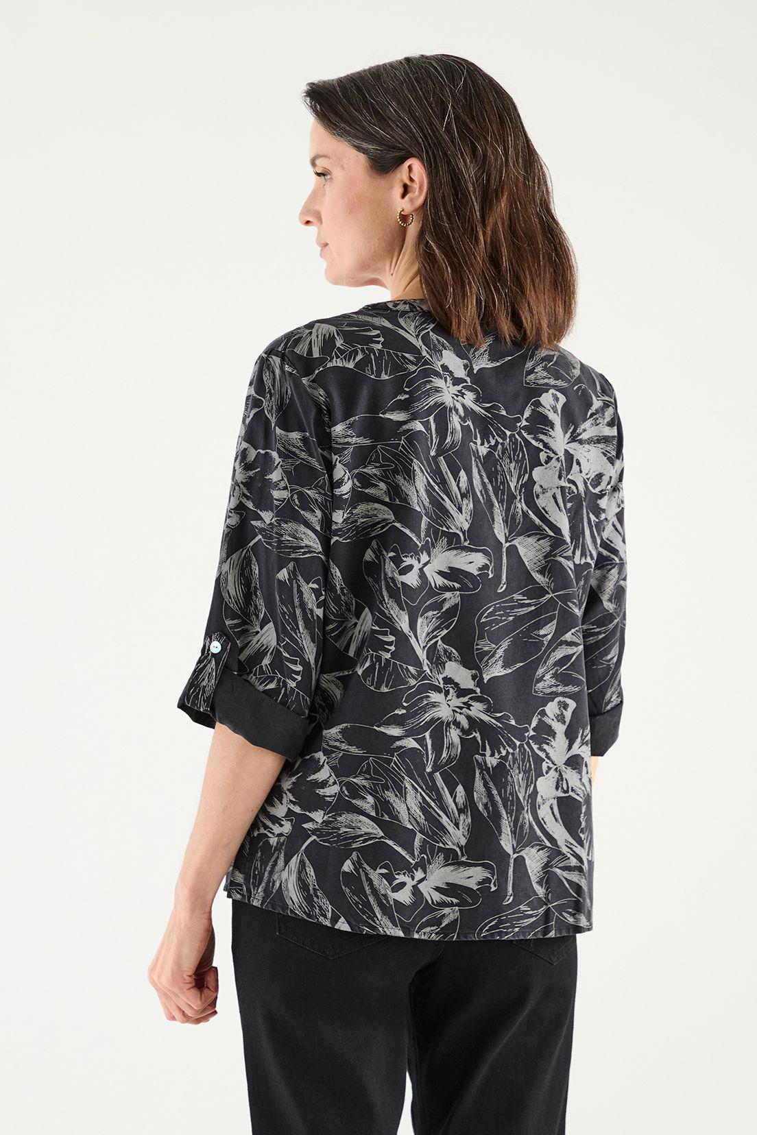 Blusa Lyocell Estampada Negro Ma Griffe 14102125051102-3