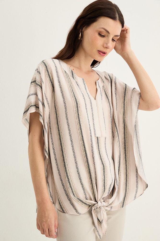 Blusa Holgada Estampada Crudo Ma Griffe 14102125001105-1