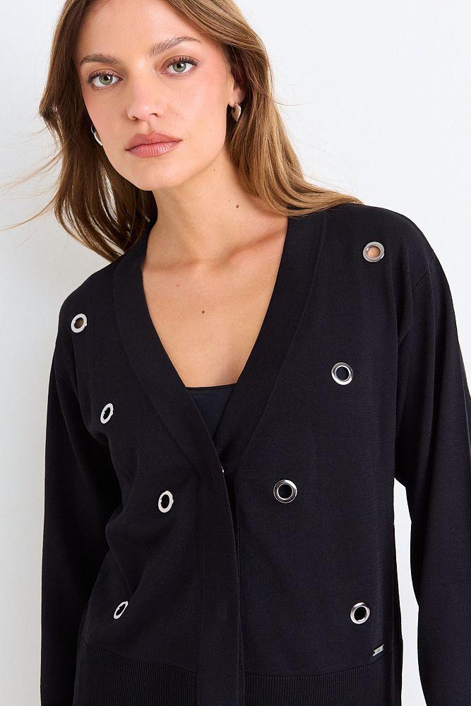 Cardigan Con Aplicaciones Metalicas Negro Ash 18007126050102-0