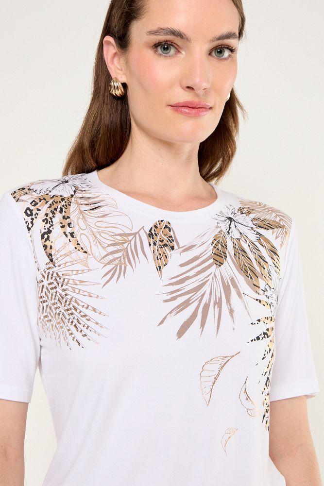 Polera Estampado Focalizado Blanco Ma Griffe 14602225002101-1