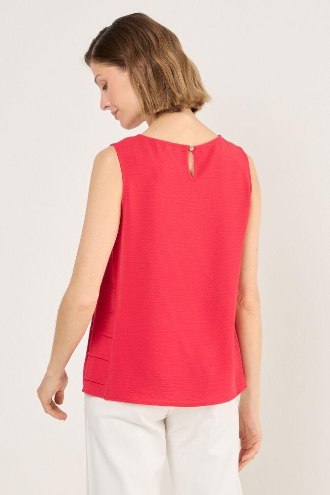 Blusa Sin Mangas Con Textura Rojo Ma Griffe 14002225009103-2