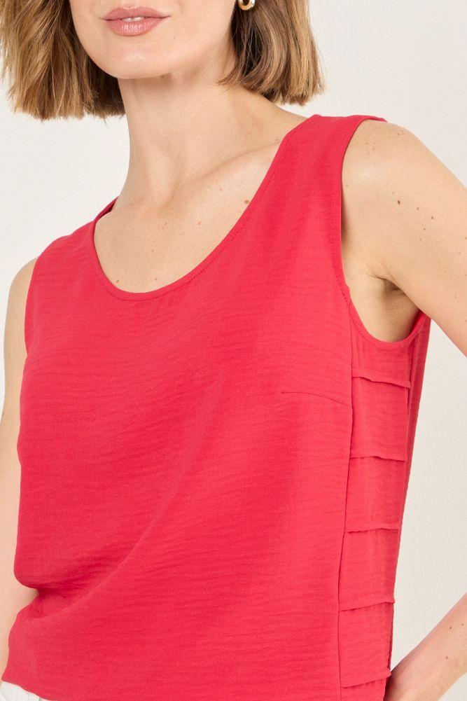 Blusa Sin Mangas Con Textura Rojo Ma Griffe 14002225009103-2