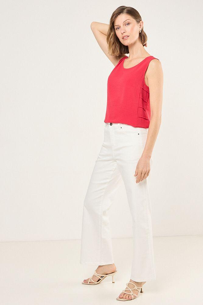 Blusa Sin Mangas Con Textura Rojo Ma Griffe 14002225009103-3