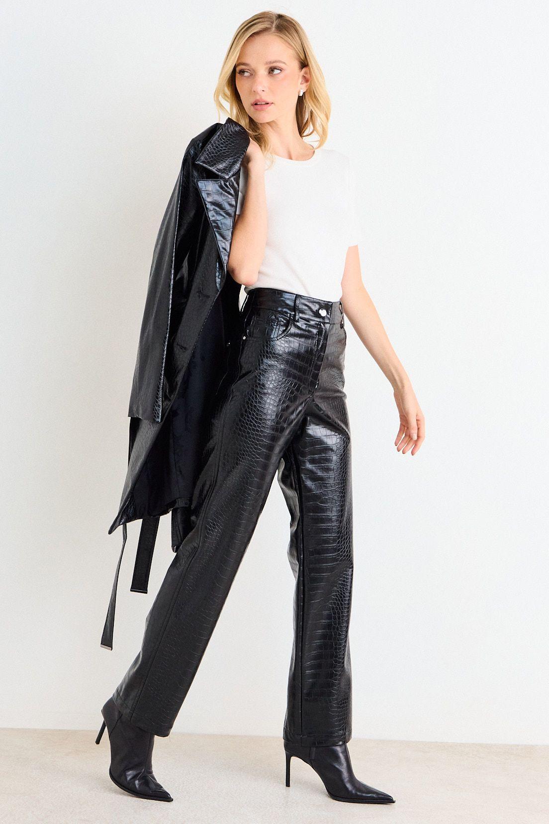 Pantalon Pu Cocodrilo Negro Ash 11007126057102-4