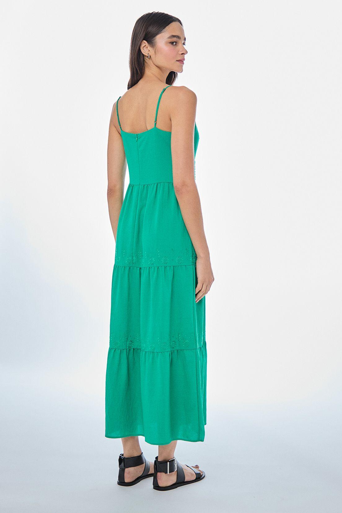 Vestido Liso Largo Verde Oliva iO 13420224002107-4