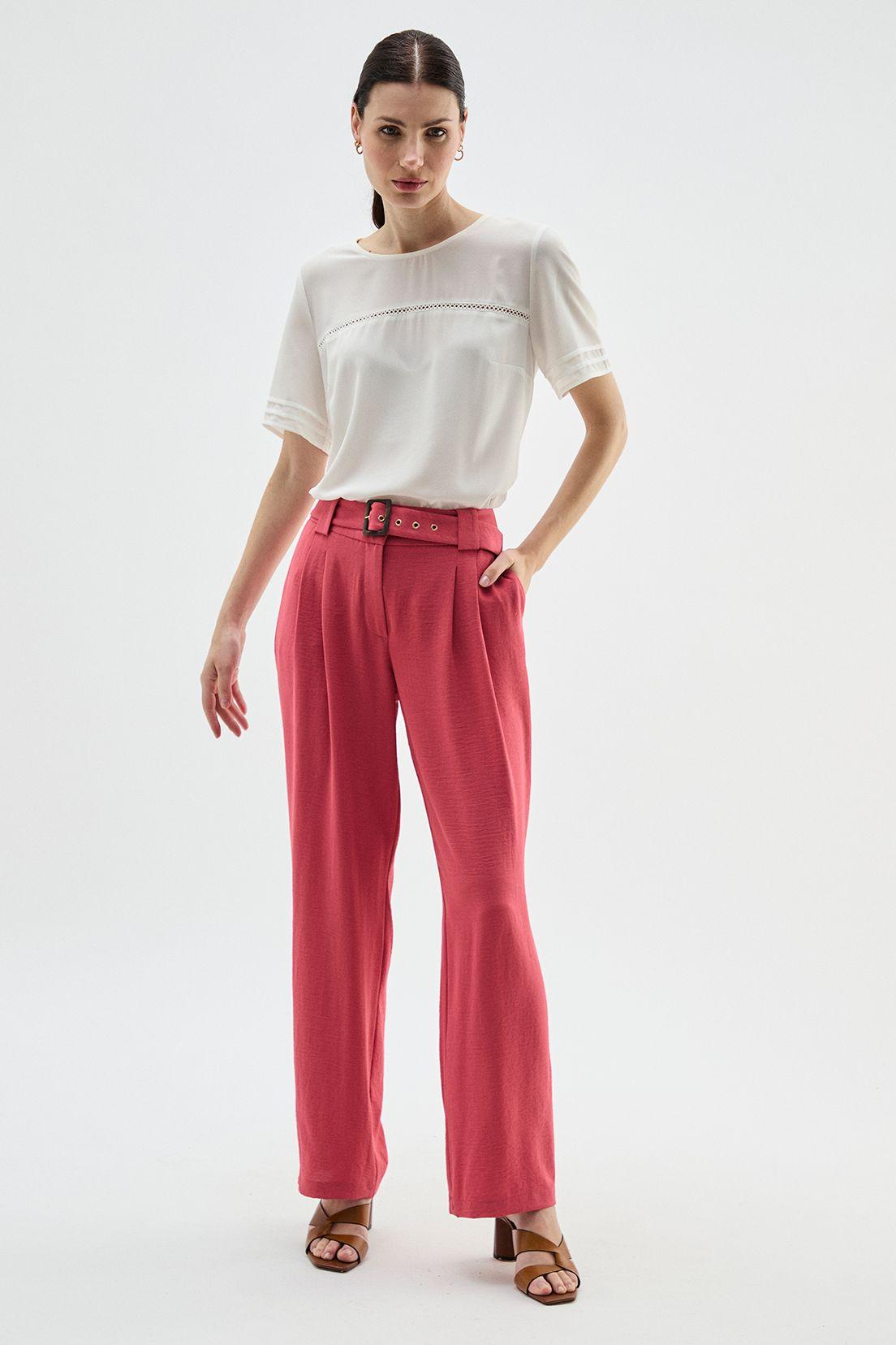 Pantalon Con Cinturon Rosado Ma Griffe 11002224061123-0