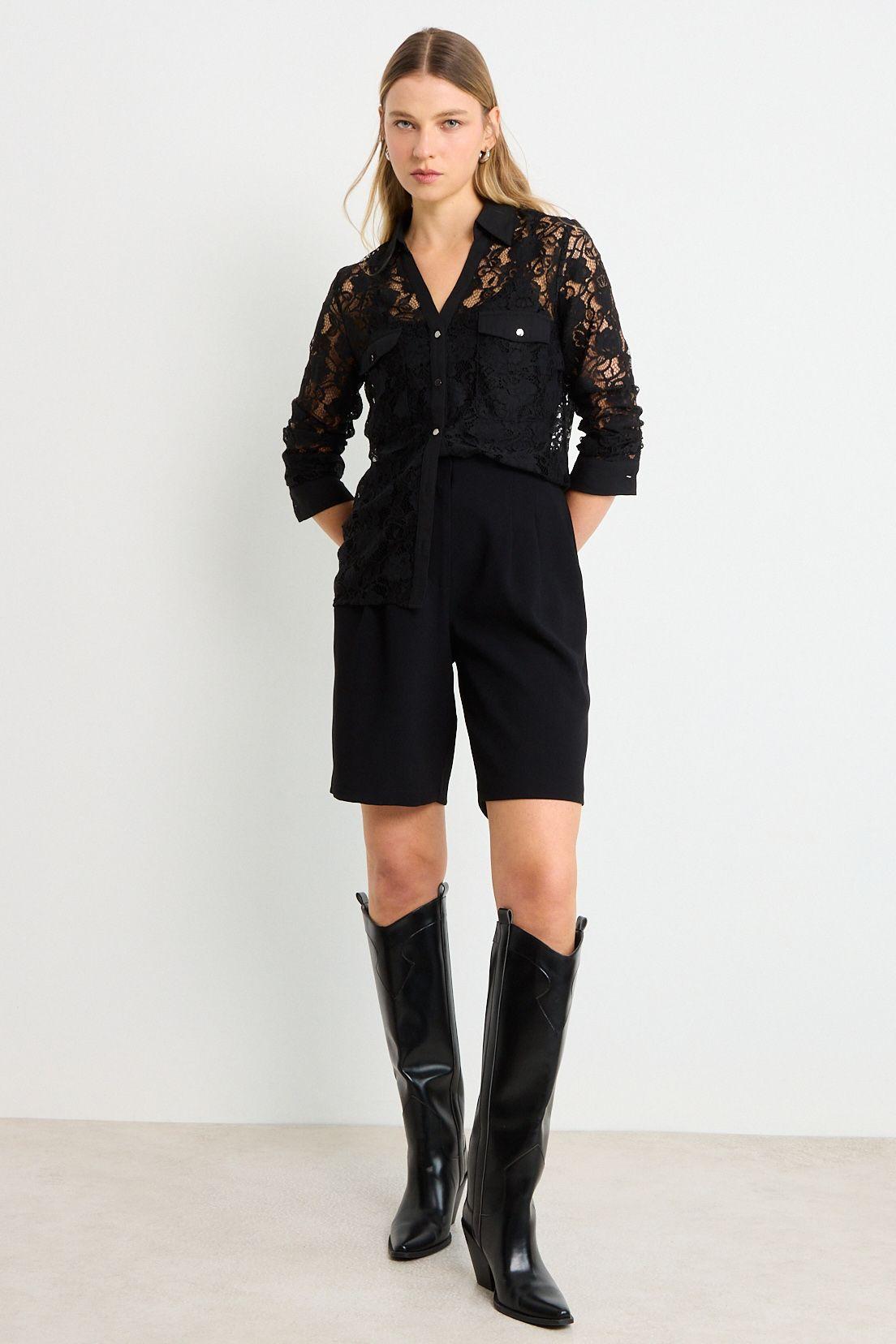 Blusas Manga Larga Negro Ash 14007225005102-4