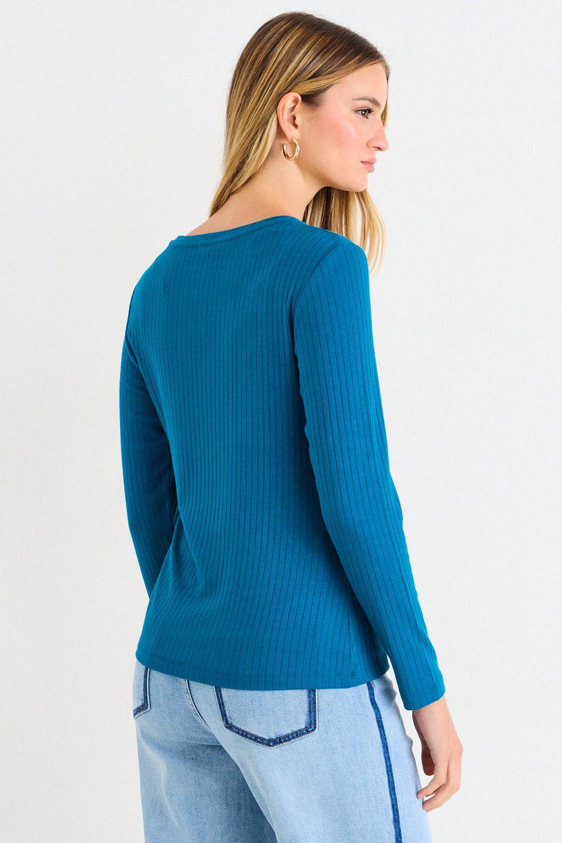 Polera Lisa En Rib Celeste Ash 14207226050127-3