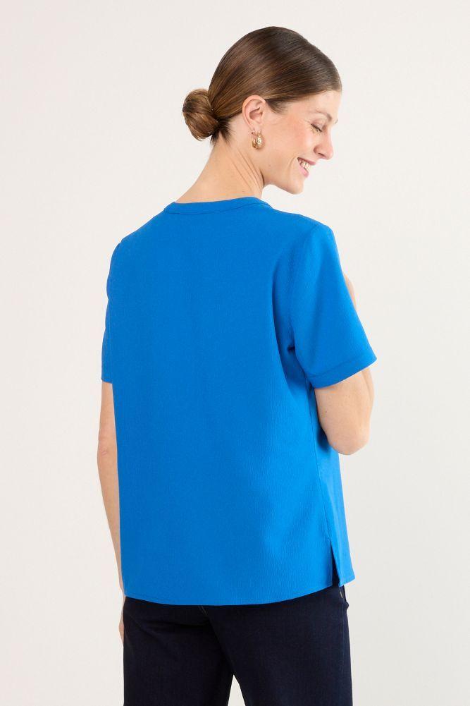 Blusas Manga Corta Azul Ma Griffe 14002225059134-2
