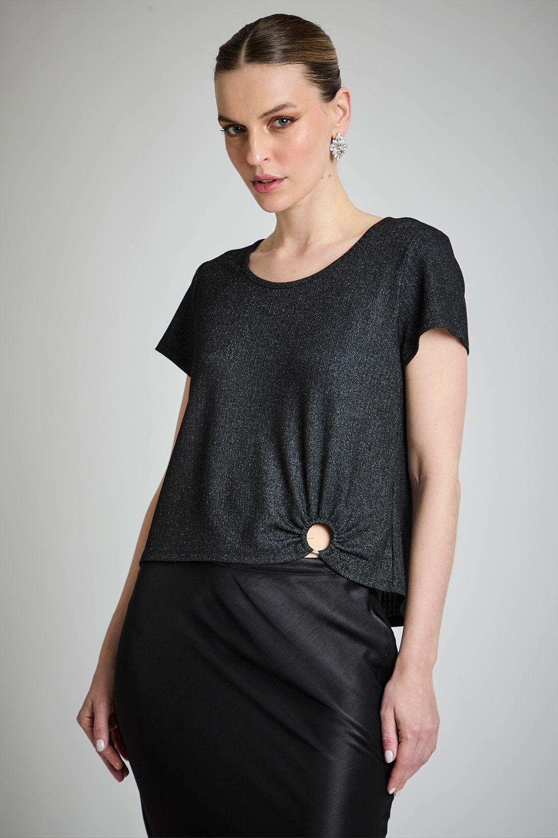 Top Rib Acanalado Lurex Negro Ash 14207224058102-0