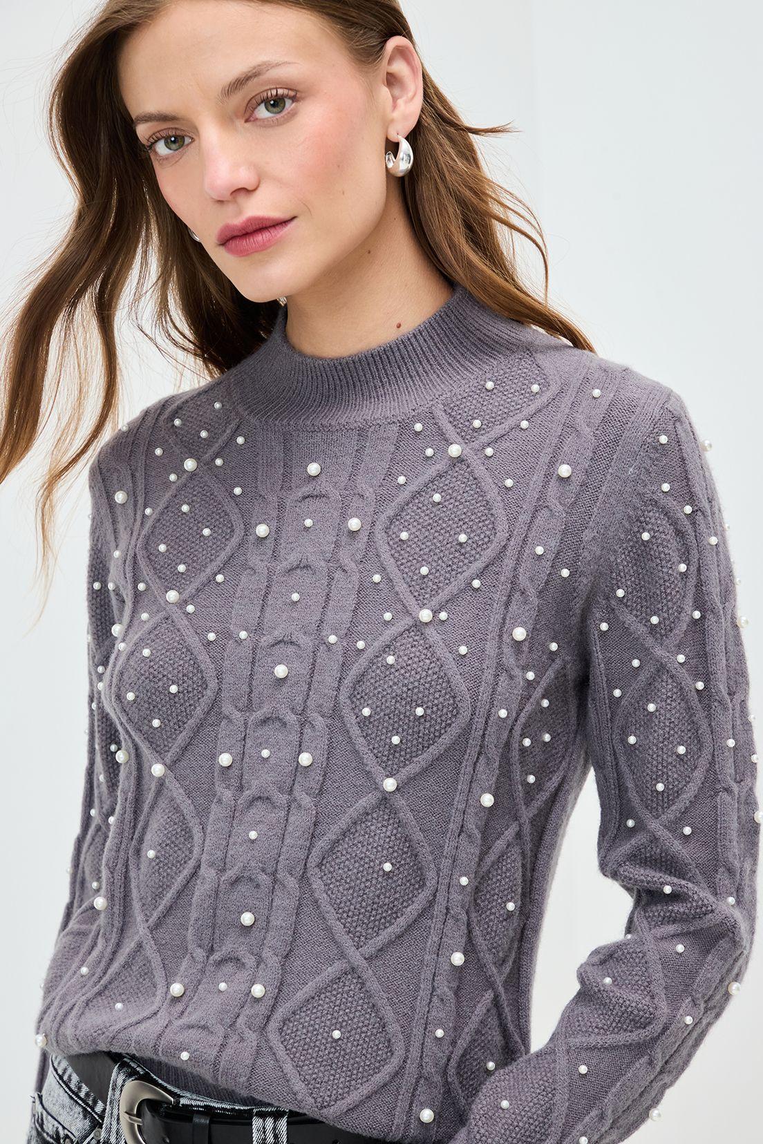 Sweater Liso Gris 18120125013163-1