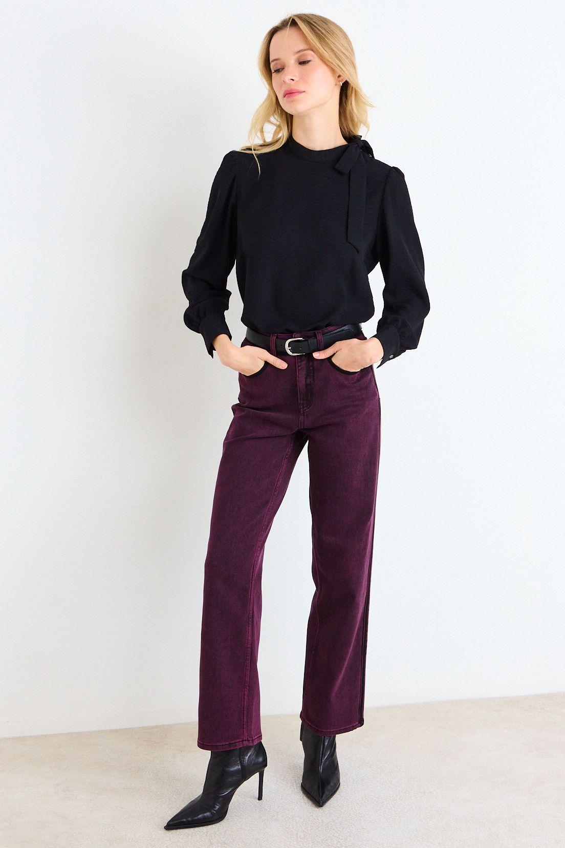 Blusa Lisa Con Textura Negro Ash 14007226002102-4