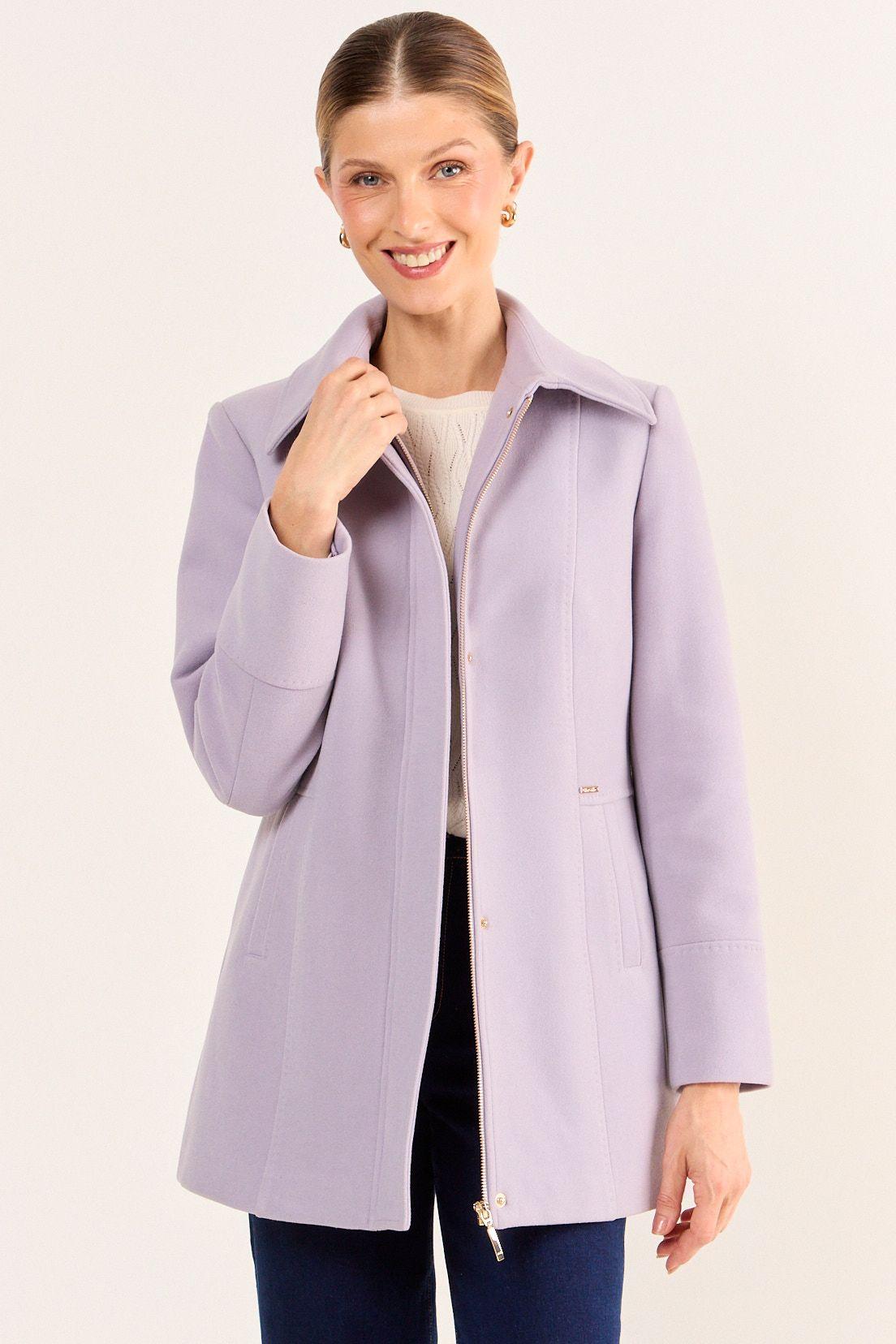 Chaqueton Cuello Camisero Lila Ma Griffe 17202126056211-0