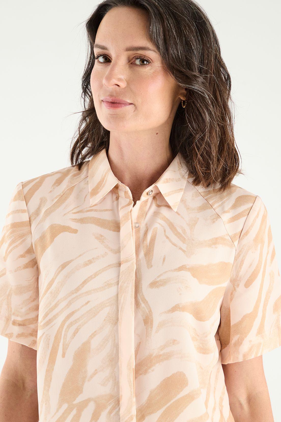 Blusa Camisera Estampada Crudo Ma Griffe 14102125050105-1