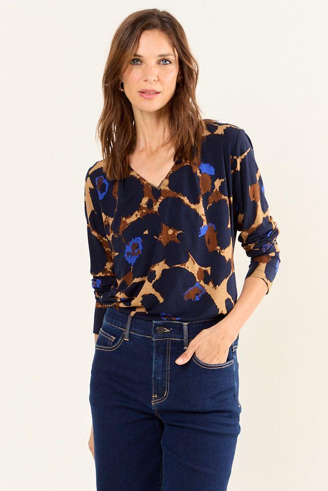 Polera Fantasia Escote En V Negro Ma Griffe 14302126003102-0