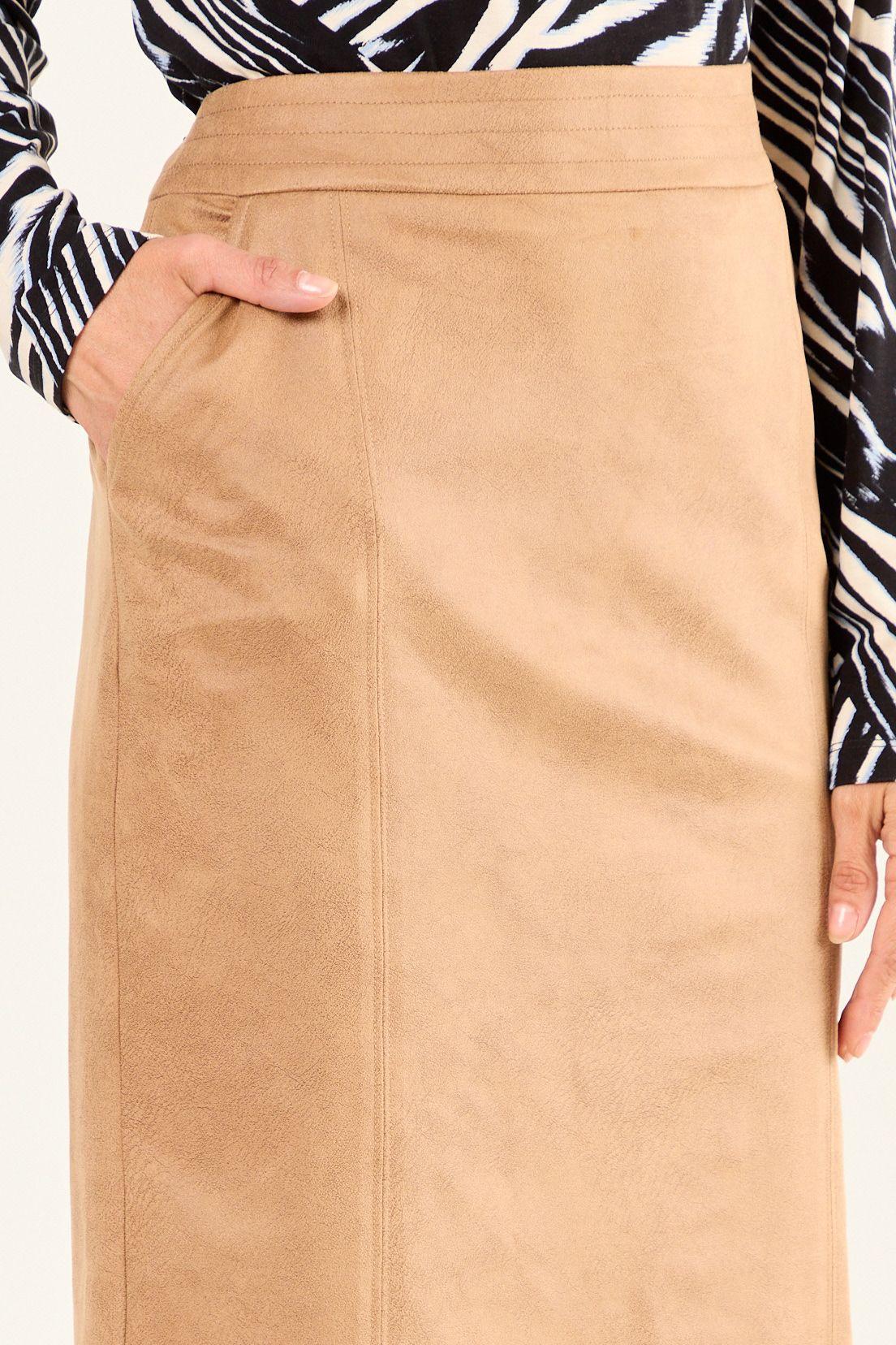 Falda Tubo Coating Café Ma Griffe 12002126051129-2