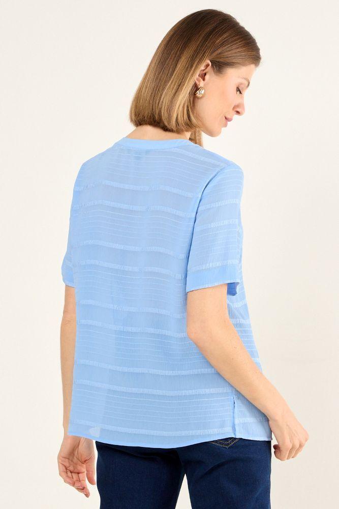 Blusa Textura Celeste Ma Griffe 14002225065110-2