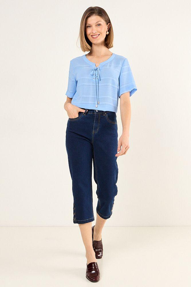 Blusa Textura Celeste Ma Griffe 14002225065110-3