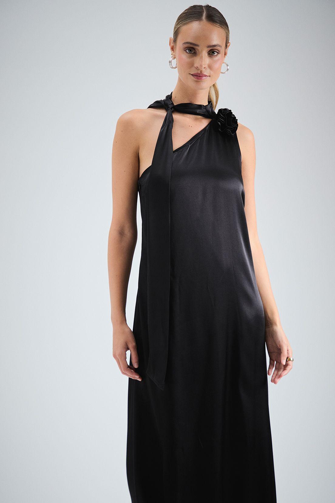 Vestido Liso Largo Negro iO 13420224056102-2