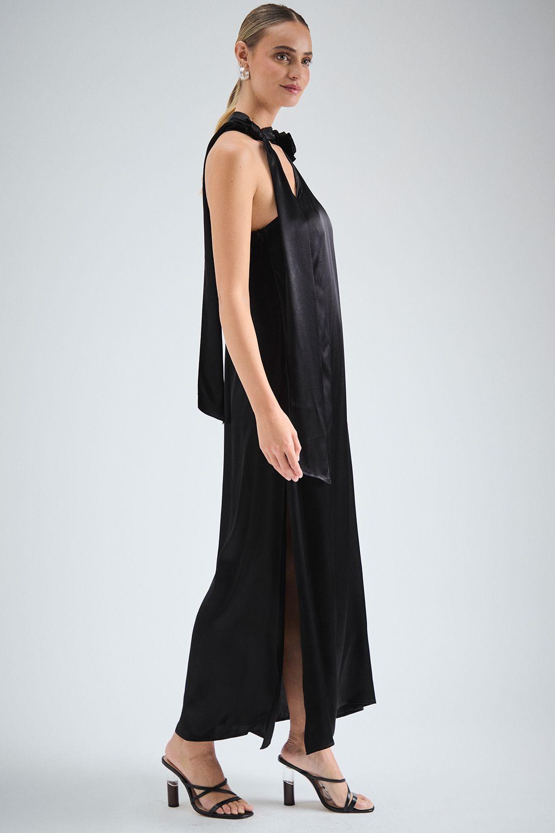 Vestido Liso Largo Negro iO 13420224056102-3