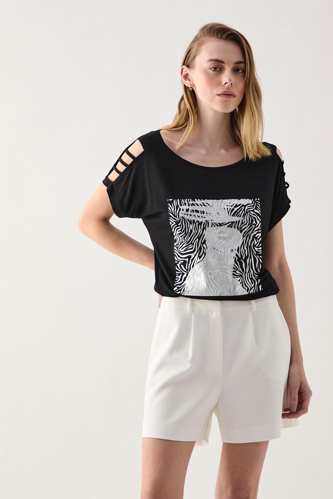 Polera Estampada Negro 14604224015102-0