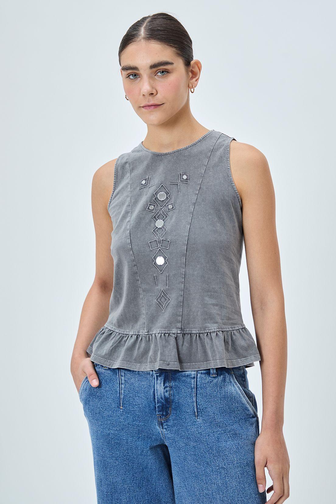Polera Lisa Gris iO 14220224011163-0