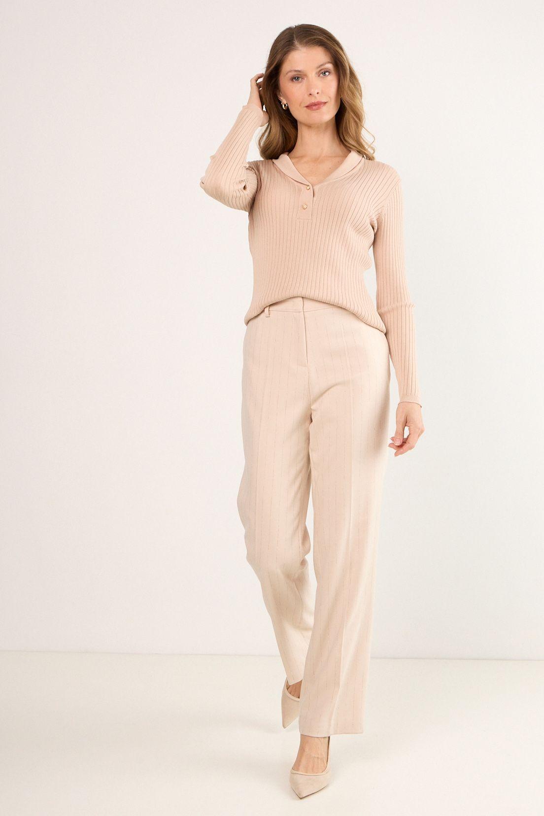 Polera Manga Larga Beige Ma Griffe 18202225001106-4
