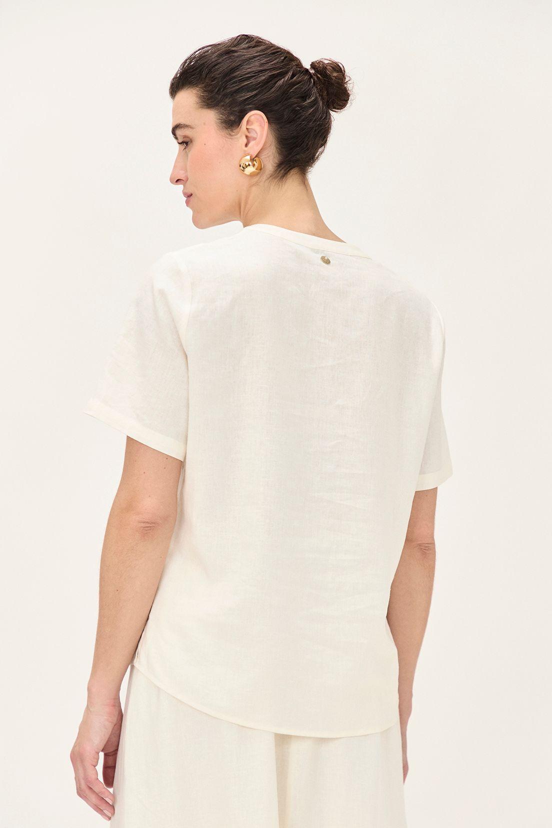 Blusa Lino Crudo Ma Griffe 14002224065105-2
