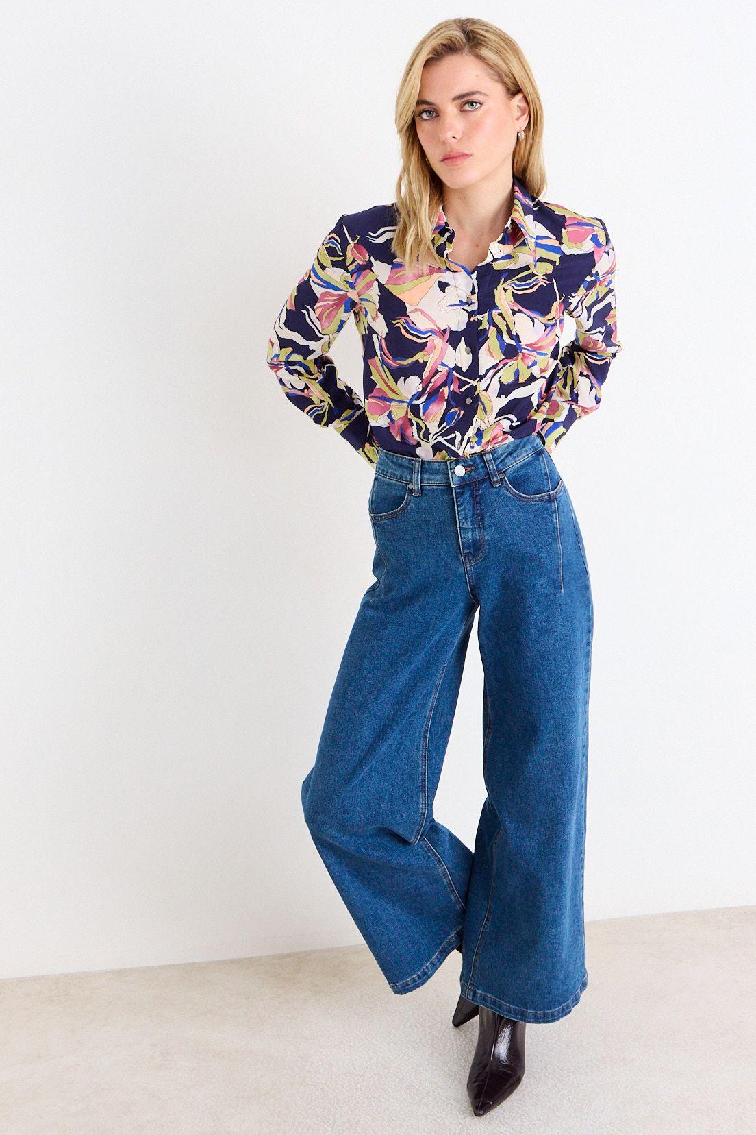 Blusa Camisera Estampada Azul Ash 14107226003104-3