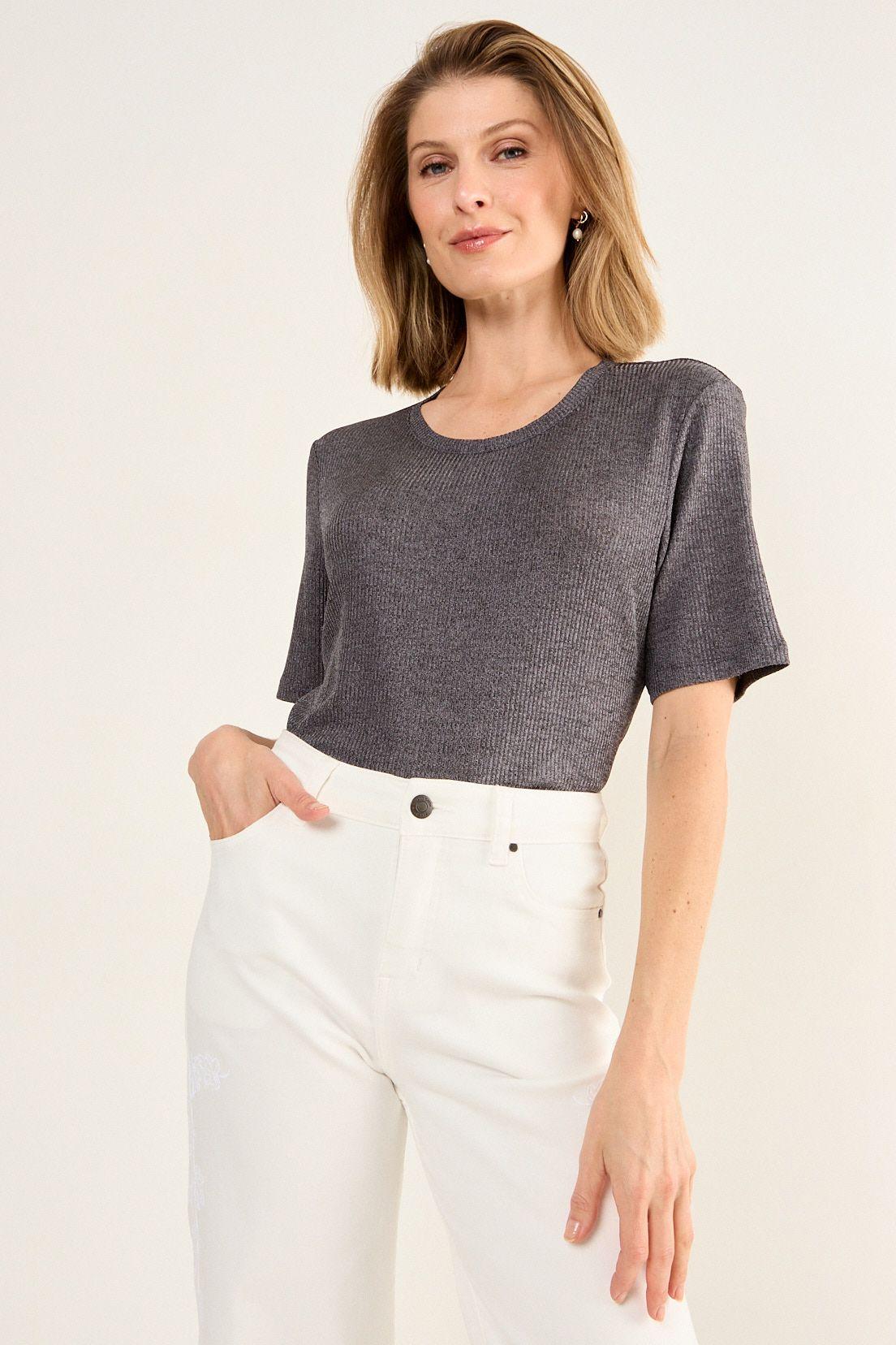 Polera Acanalada Argolla Gris Ma Griffe 14202126050113-0