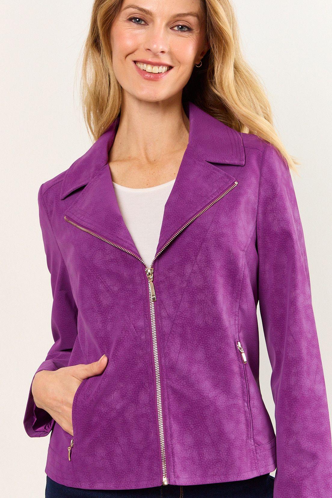 Chaqueta De Pu Craquelada Morado Ma Griffe 17502226003121-1