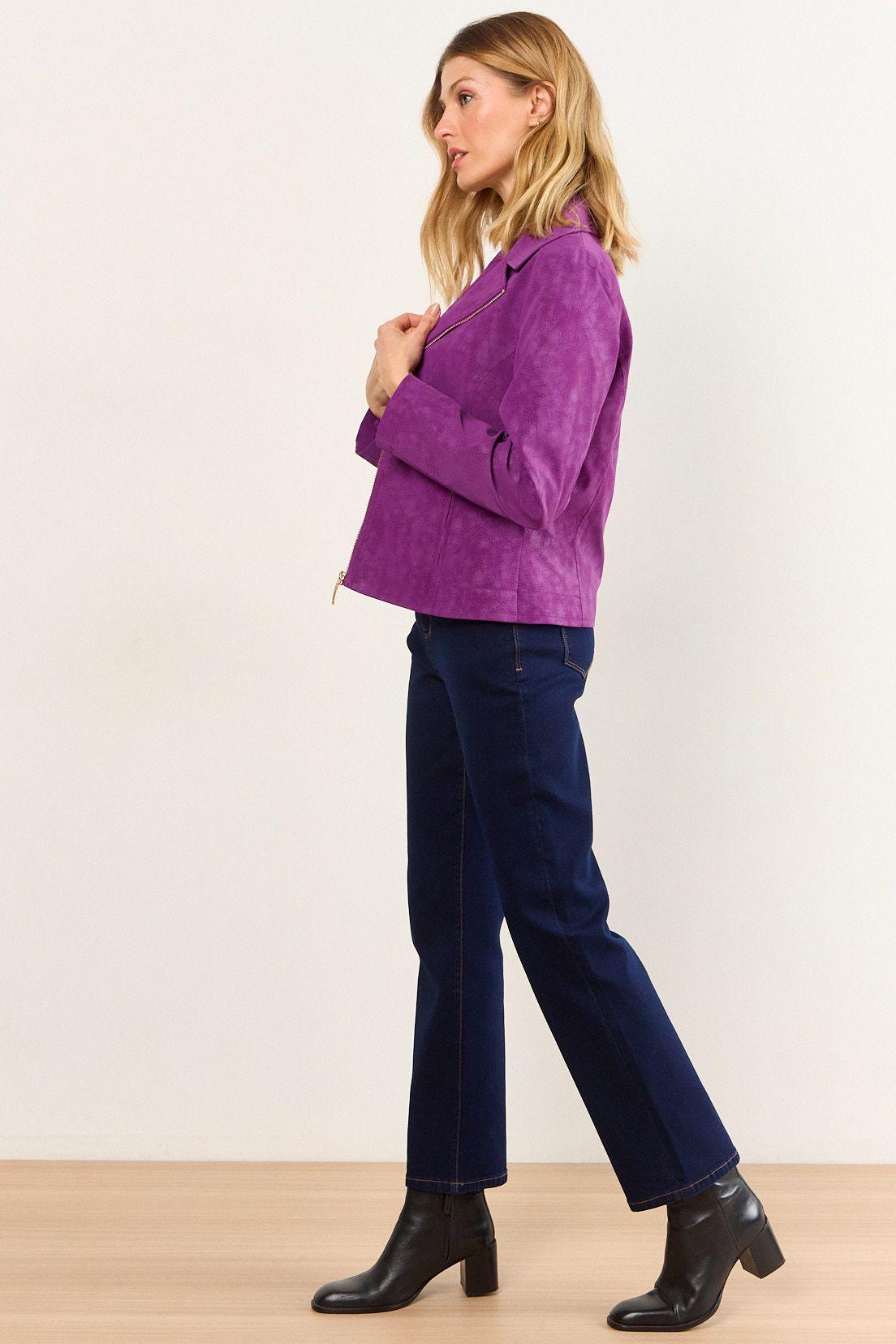 Chaqueta De Pu Craquelada Morado Ma Griffe 17502226003121-4