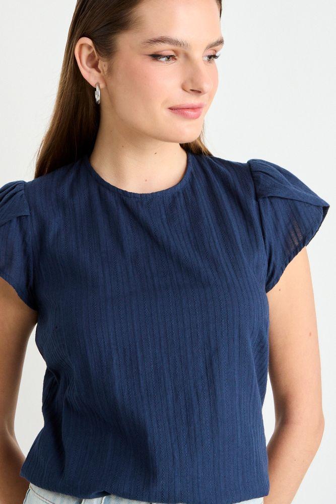 Blusa Manga Corta Lisa Azul iO 14004225004104-1