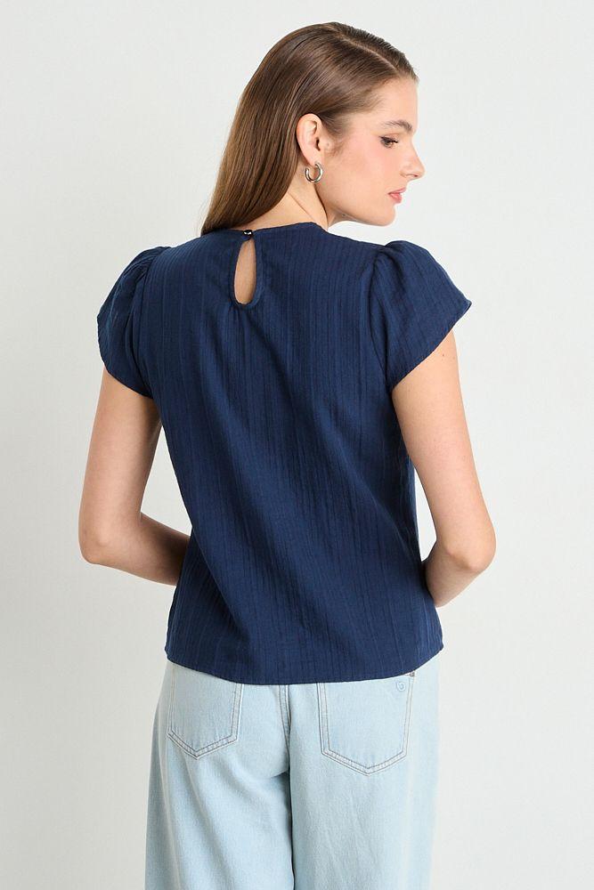 Blusa Manga Corta Lisa Azul iO 14004225004104-2